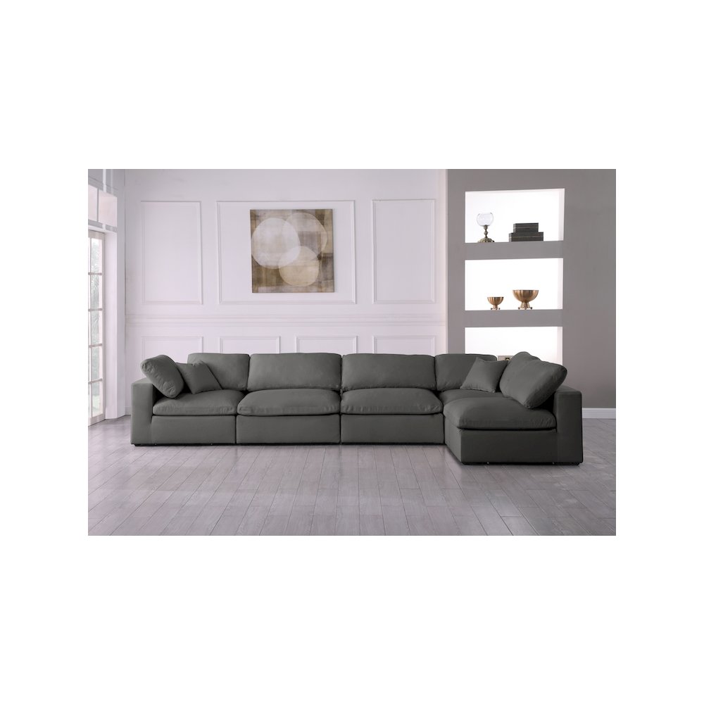 Plush Grey Velvet Standard Comfort Modular Sectional