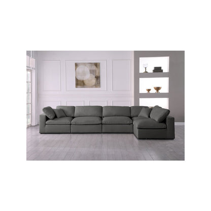Plush Grey Velvet Standard Comfort Modular Sectional