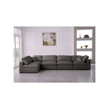 Plush Grey Velvet Standard Comfort Modular Sectional