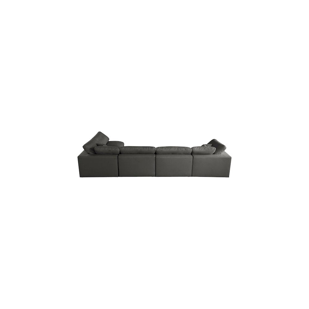 Plush Grey Velvet Standard Comfort Modular Sectional