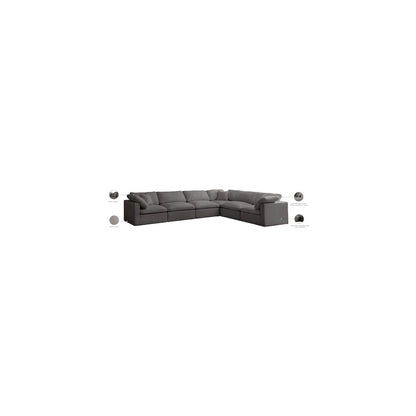 Plush Grey Velvet Standard Comfort Modular Sectional