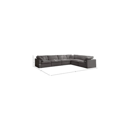 Plush Grey Velvet Standard Comfort Modular Sectional