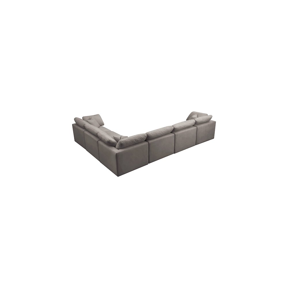 Plush Grey Velvet Standard Comfort Modular Sectional