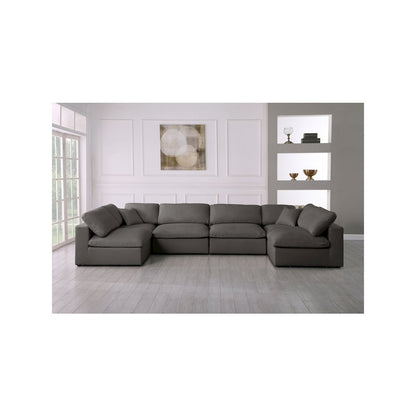 Plush Grey Velvet Standard Comfort Modular Sectional
