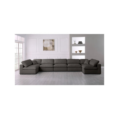 Plush Grey Velvet Standard Comfort Modular Sectional
