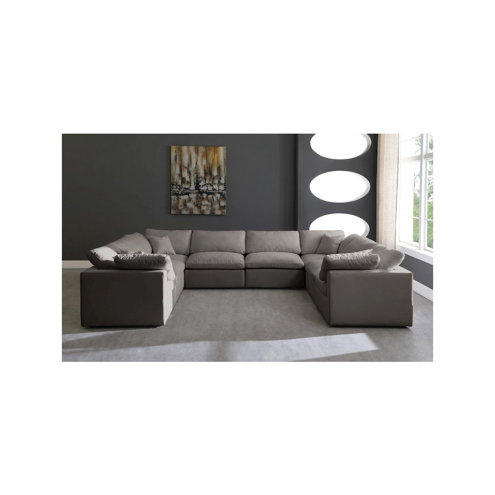 Plush Grey Velvet Standard Comfort Modular Sectional