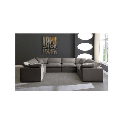 Plush Grey Velvet Standard Comfort Modular Sectional