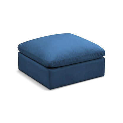 Plush Navy Velvet Standard Comfort Modular Ottoman