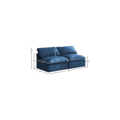 Plush Navy Velvet Standard Comfort Modular Sofa