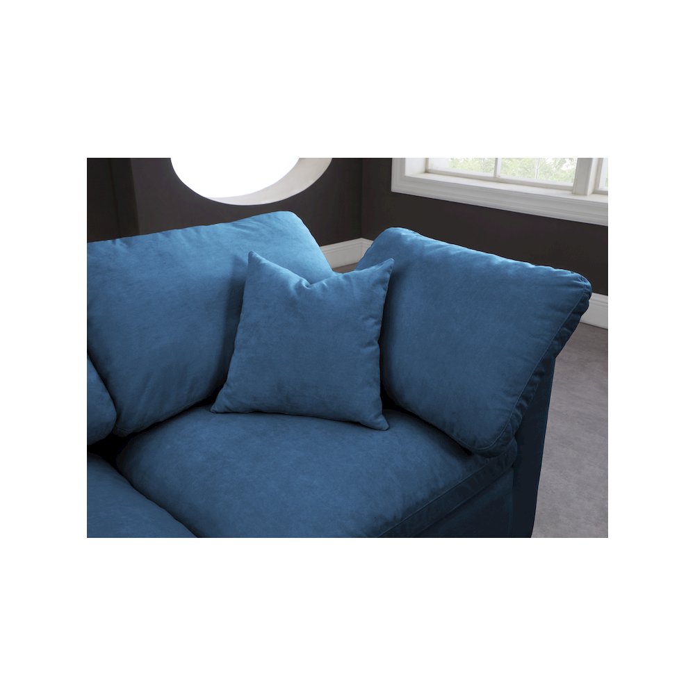 Plush Navy Velvet Standard Comfort Modular Sofa