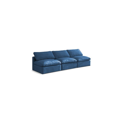 Plush Navy Velvet Standard Comfort Modular Sofa