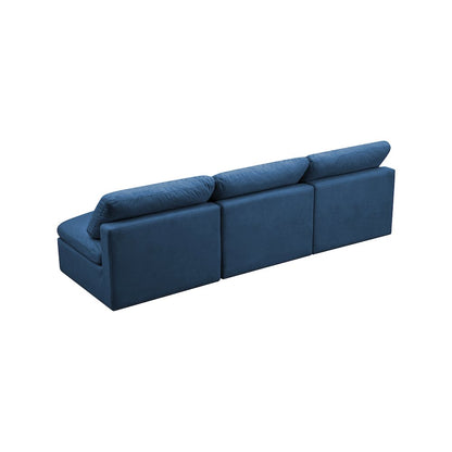 Plush Navy Velvet Standard Comfort Modular Sofa