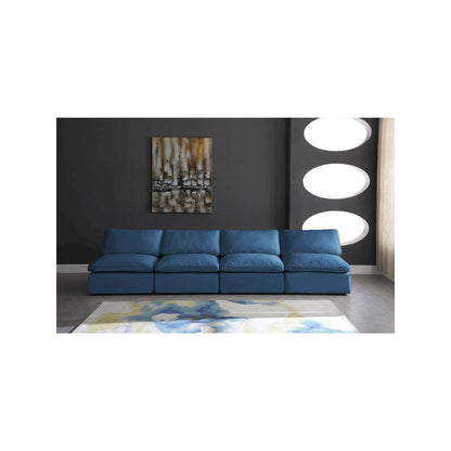 Plush Navy Velvet Standard Comfort Modular Sofa