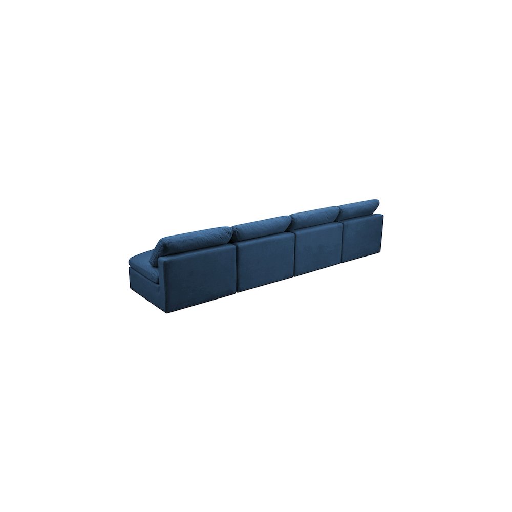 Plush Navy Velvet Standard Comfort Modular Sofa