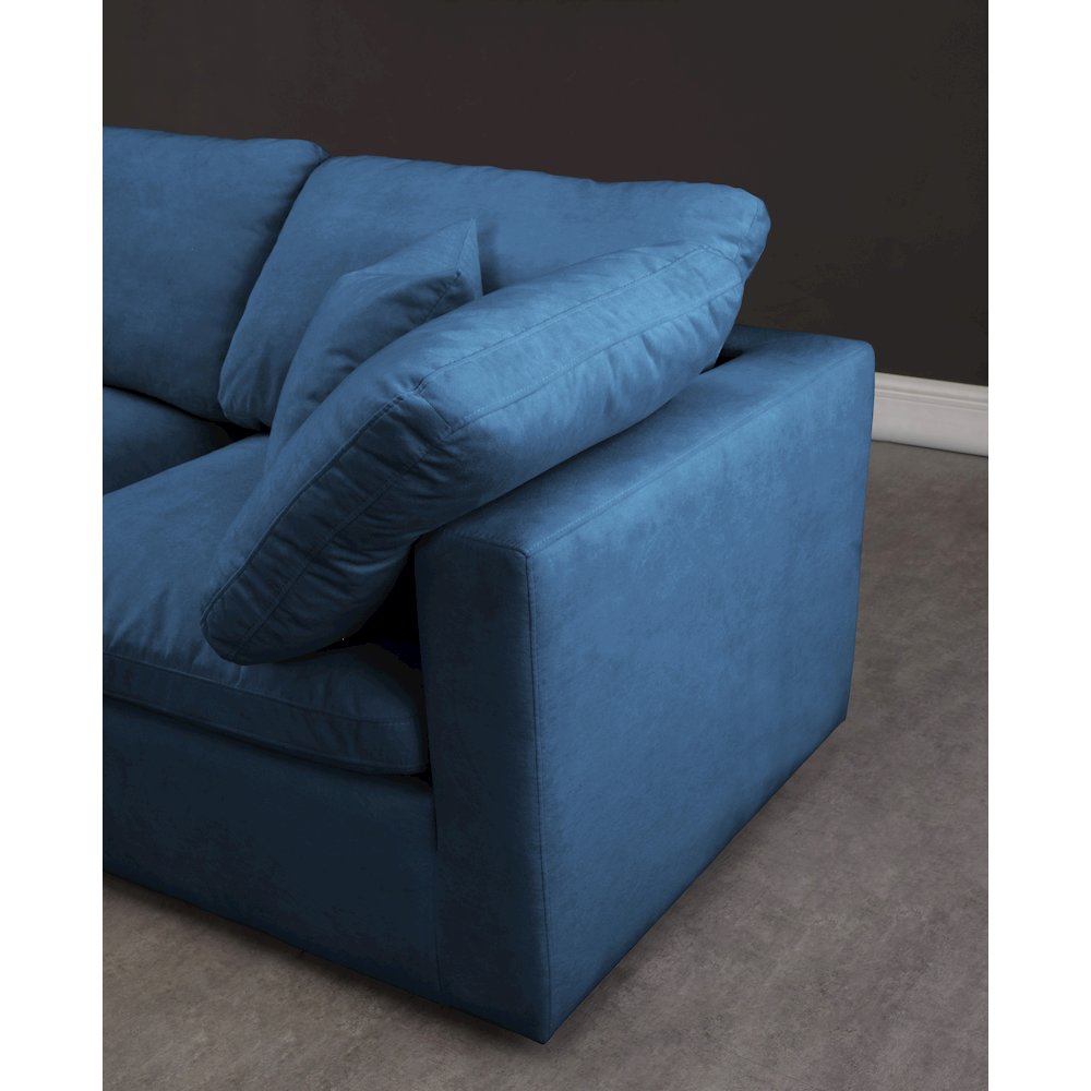 Plush Navy Velvet Standard Comfort Modular Sofa