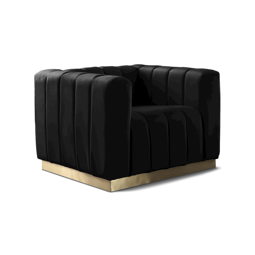 Marlon Black Velvet Chair