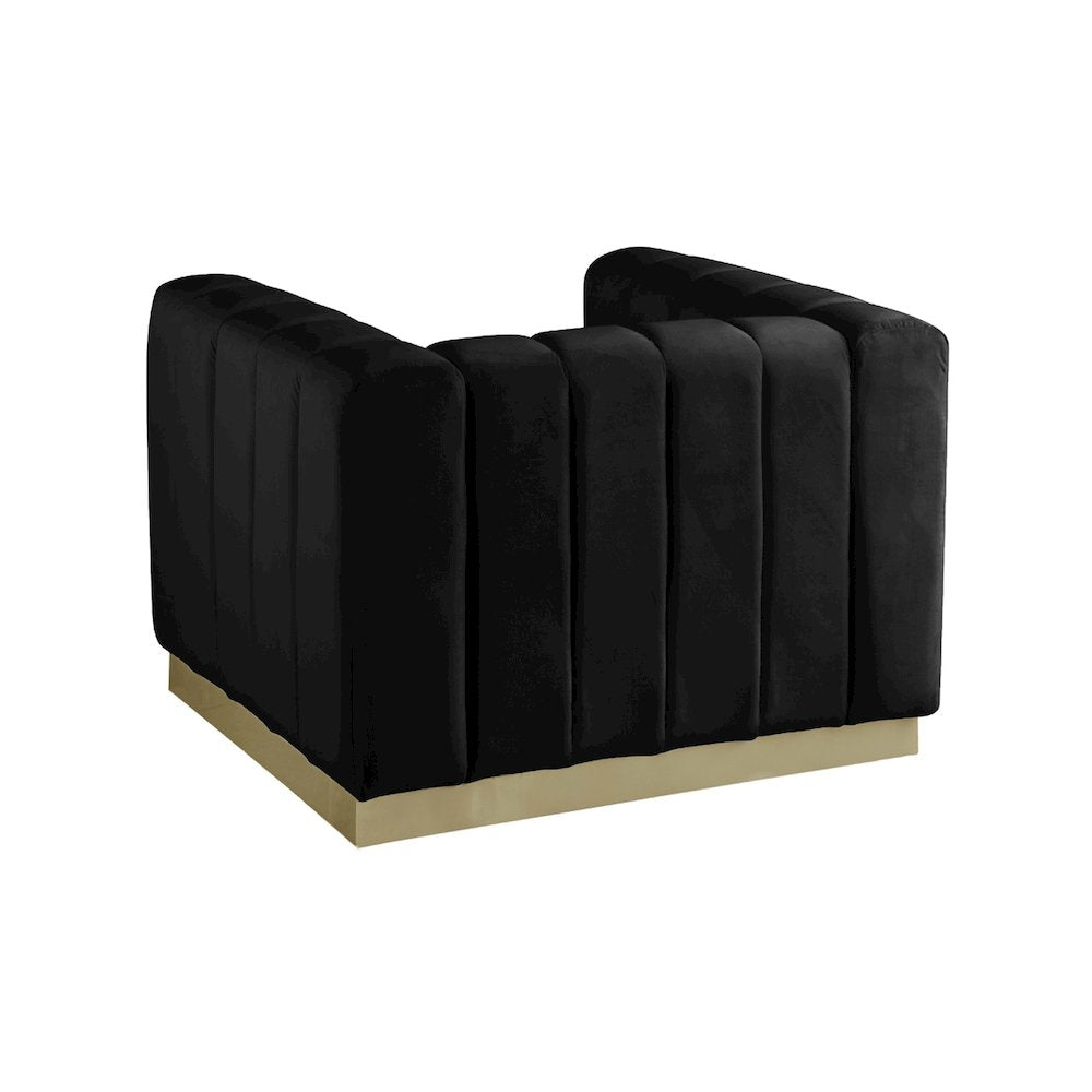 Marlon Black Velvet Chair