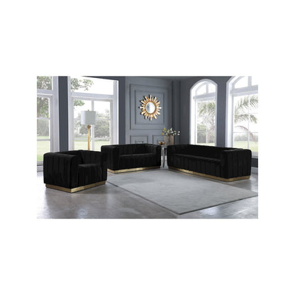 Marlon Black Velvet Chair