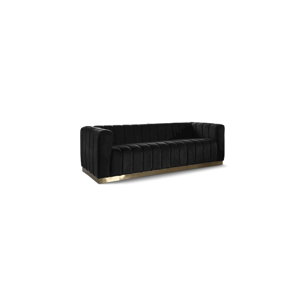 Marlon Black Velvet Sofa