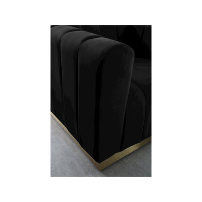 Marlon Black Velvet Sofa
