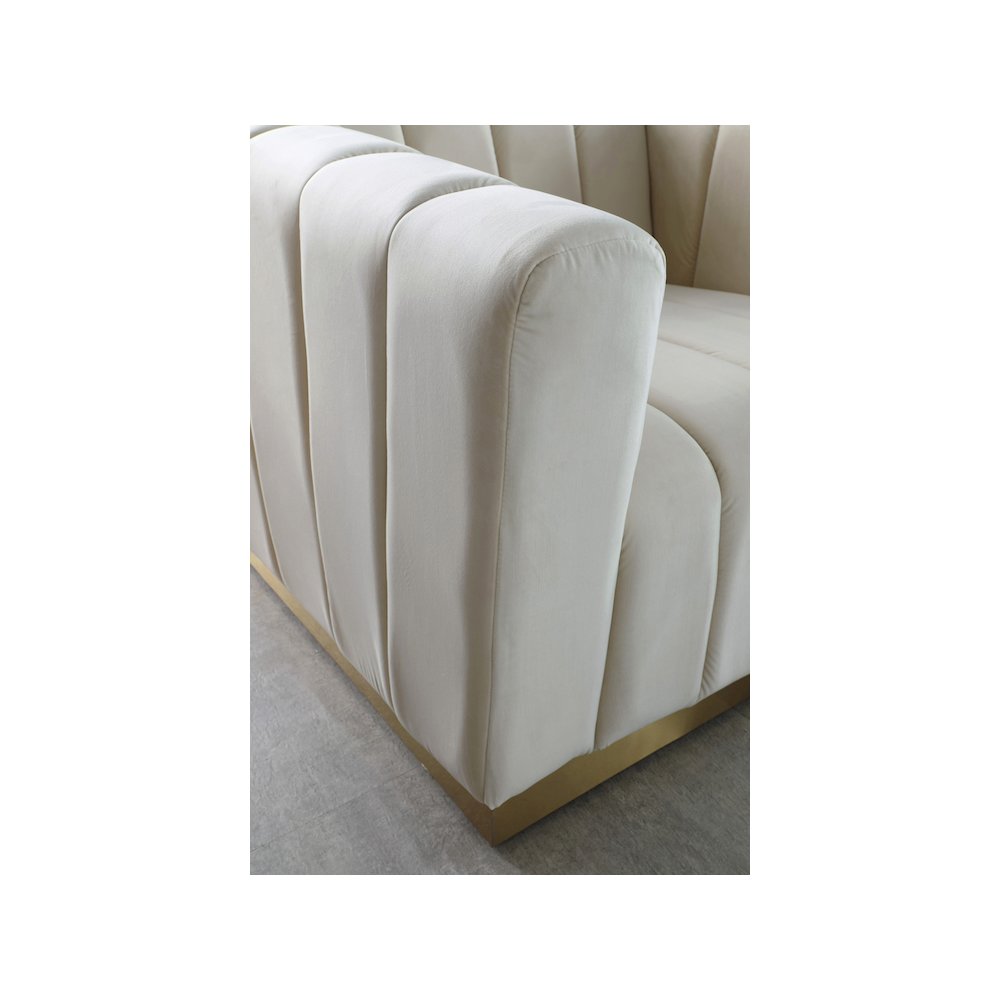 Marlon Cream Velvet Loveseat