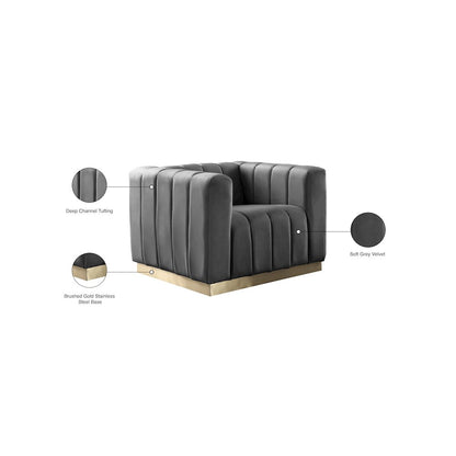 Marlon Grey Velvet Chair