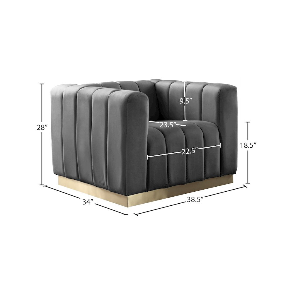 Marlon Grey Velvet Chair