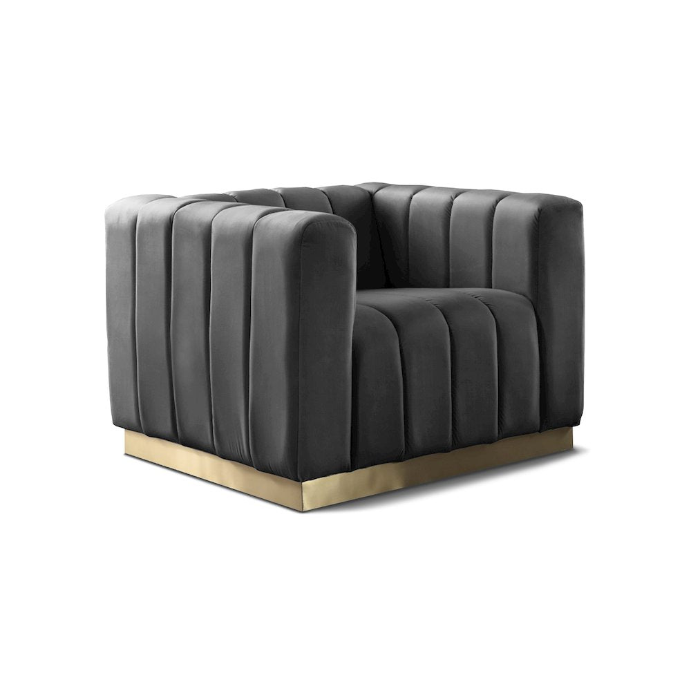 Marlon Grey Velvet Chair