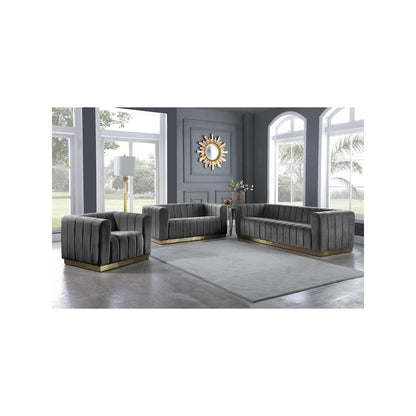 Marlon Grey Velvet Chair