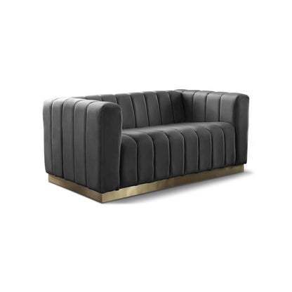 Marlon Grey Velvet Loveseat