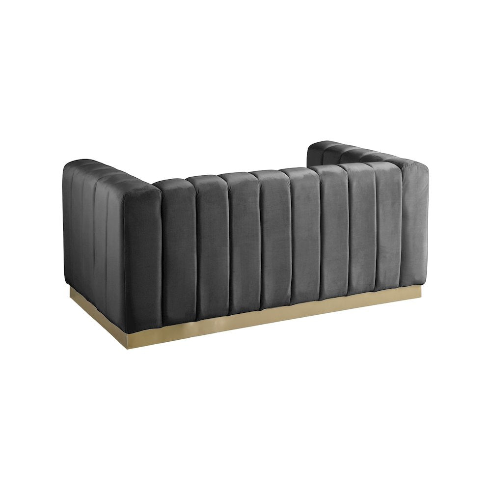 Marlon Grey Velvet Loveseat