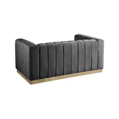 Marlon Grey Velvet Loveseat