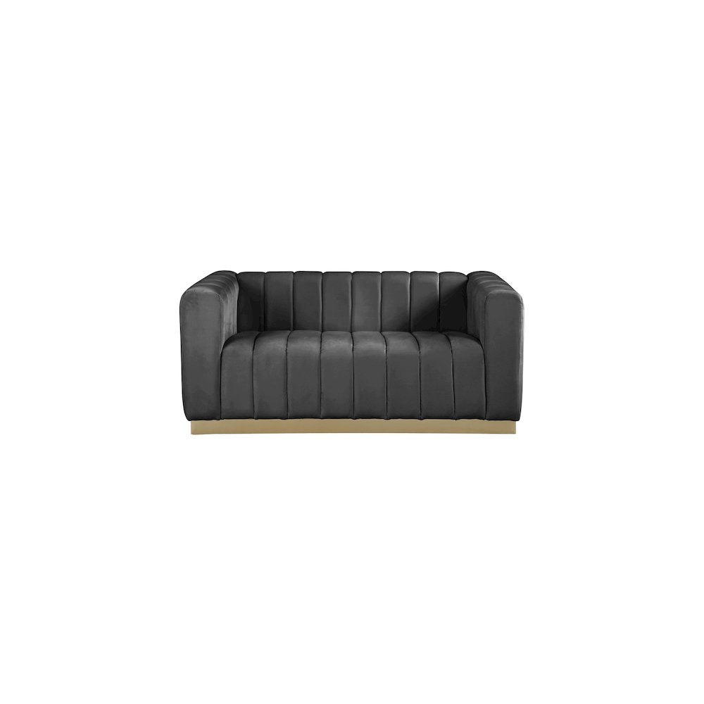 Marlon Grey Velvet Loveseat