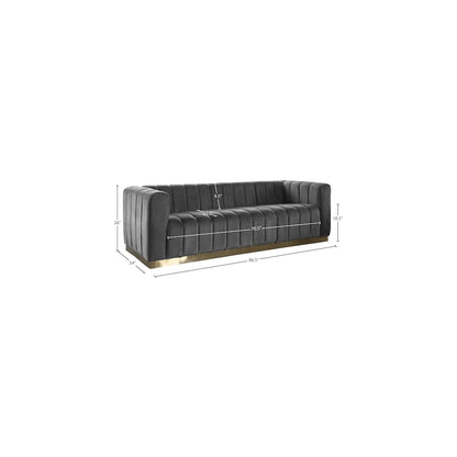 Marlon Grey Velvet Sofa