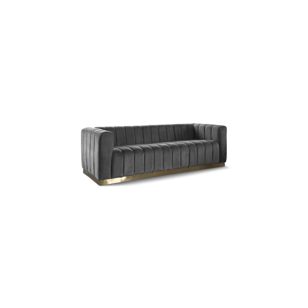 Marlon Grey Velvet Sofa