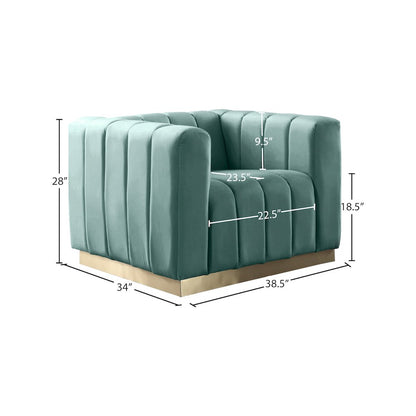 Marlon Mint Velvet Chair
