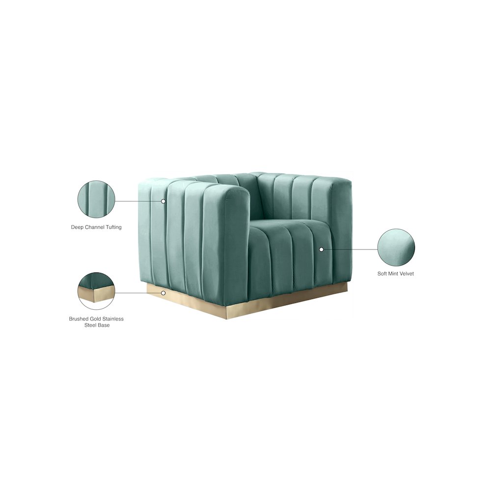 Marlon Mint Velvet Chair