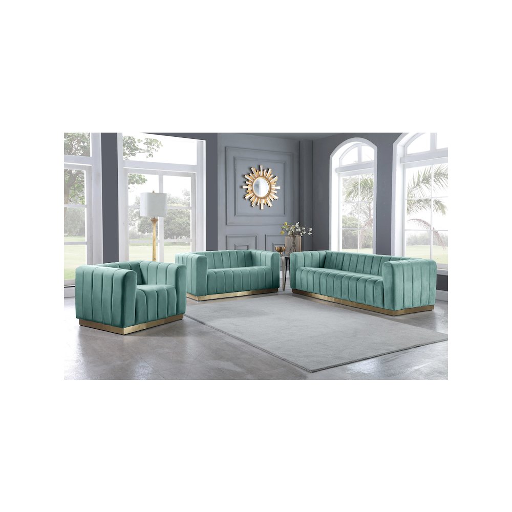 Marlon Mint Velvet Chair