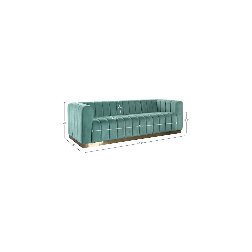 Marlon Mint Velvet Sofa