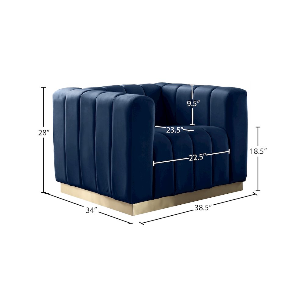 Marlon Navy Velvet Chair