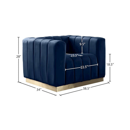 Marlon Navy Velvet Chair