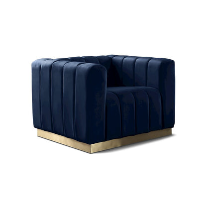 Marlon Navy Velvet Chair