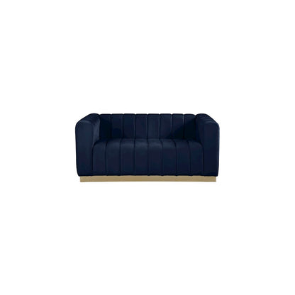 Marlon Navy Velvet Loveseat