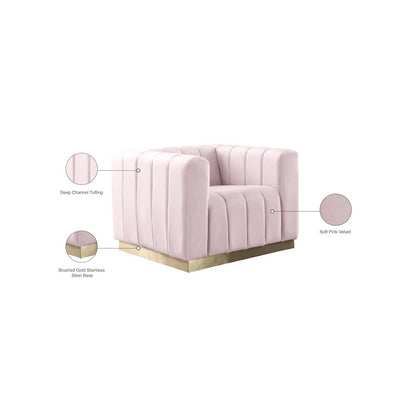 Marlon Pink Velvet Chair