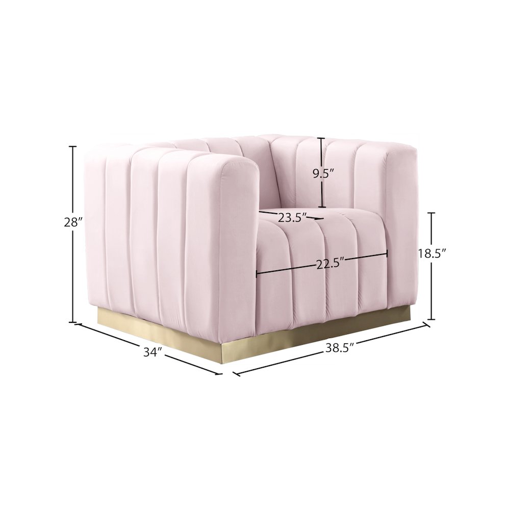 Marlon Pink Velvet Chair