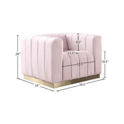 Marlon Pink Velvet Chair