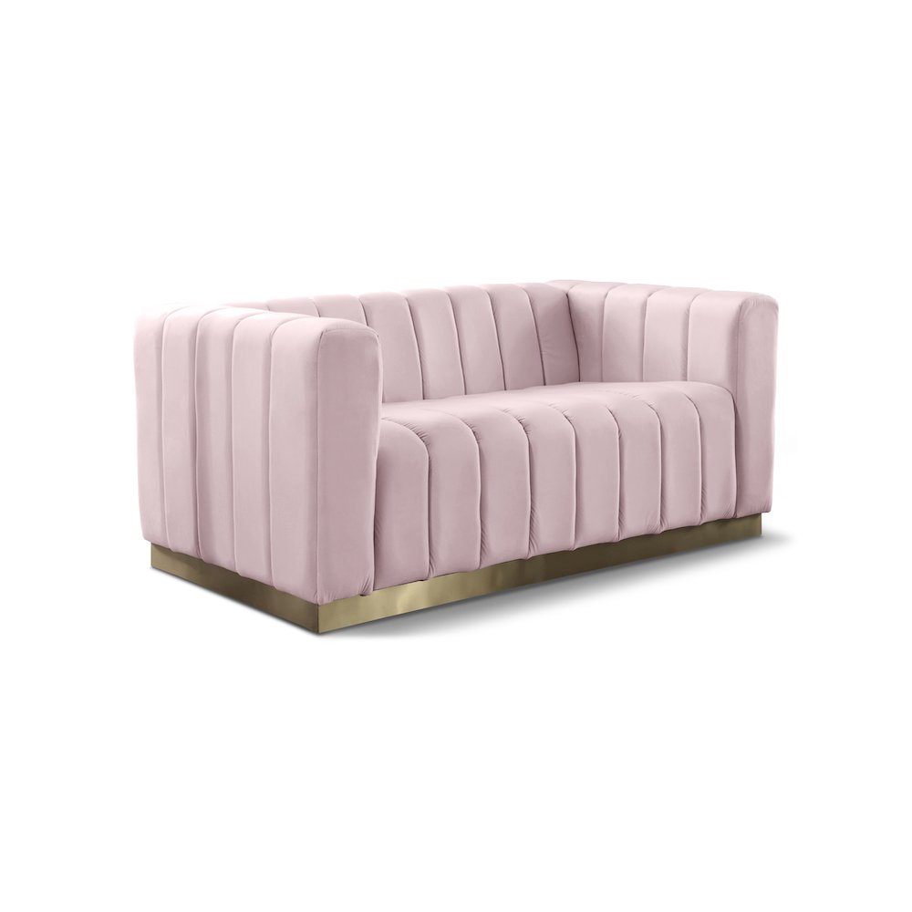 Marlon Pink Velvet Loveseat