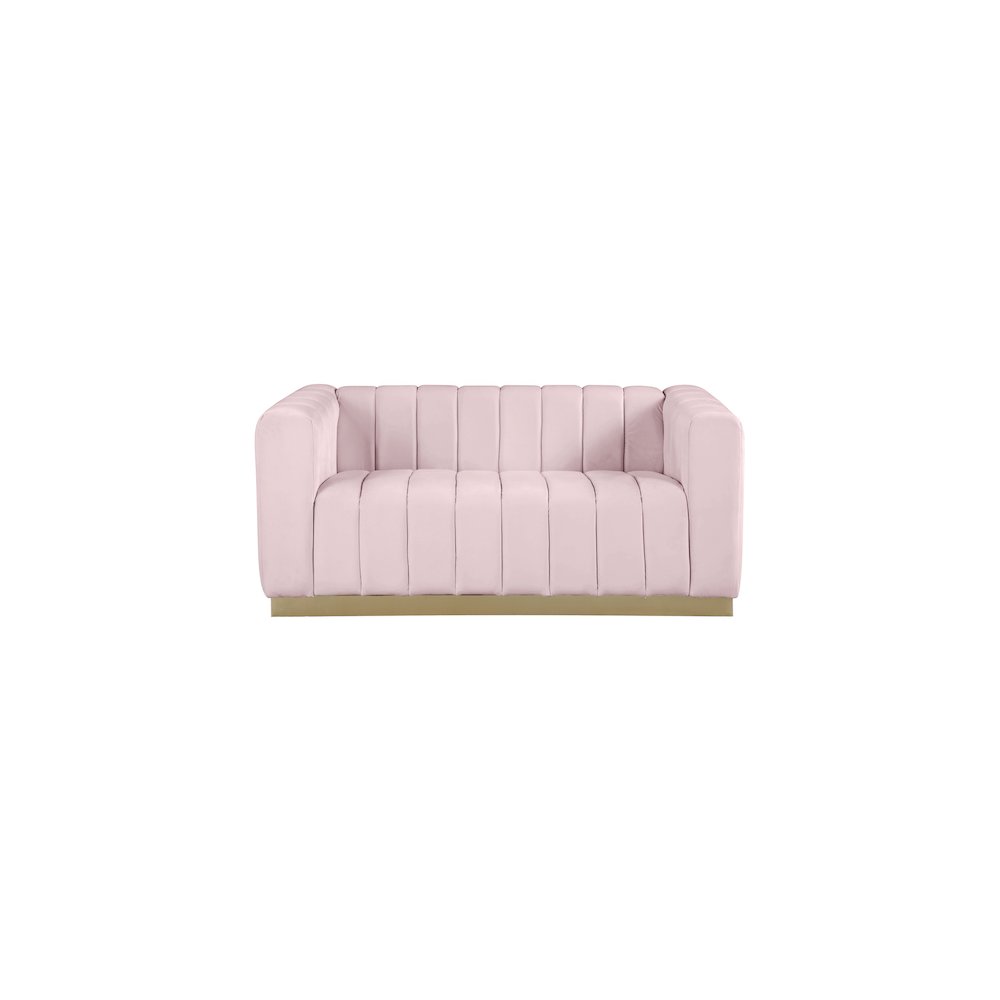 Marlon Pink Velvet Loveseat