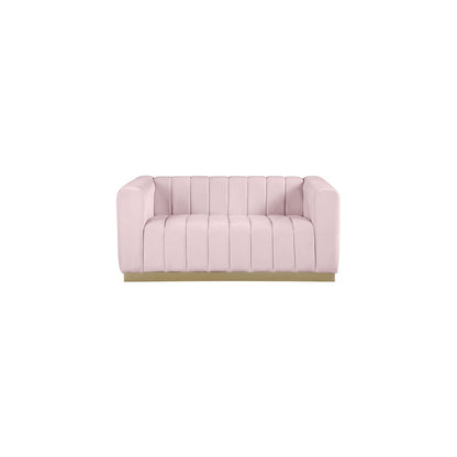Marlon Pink Velvet Loveseat
