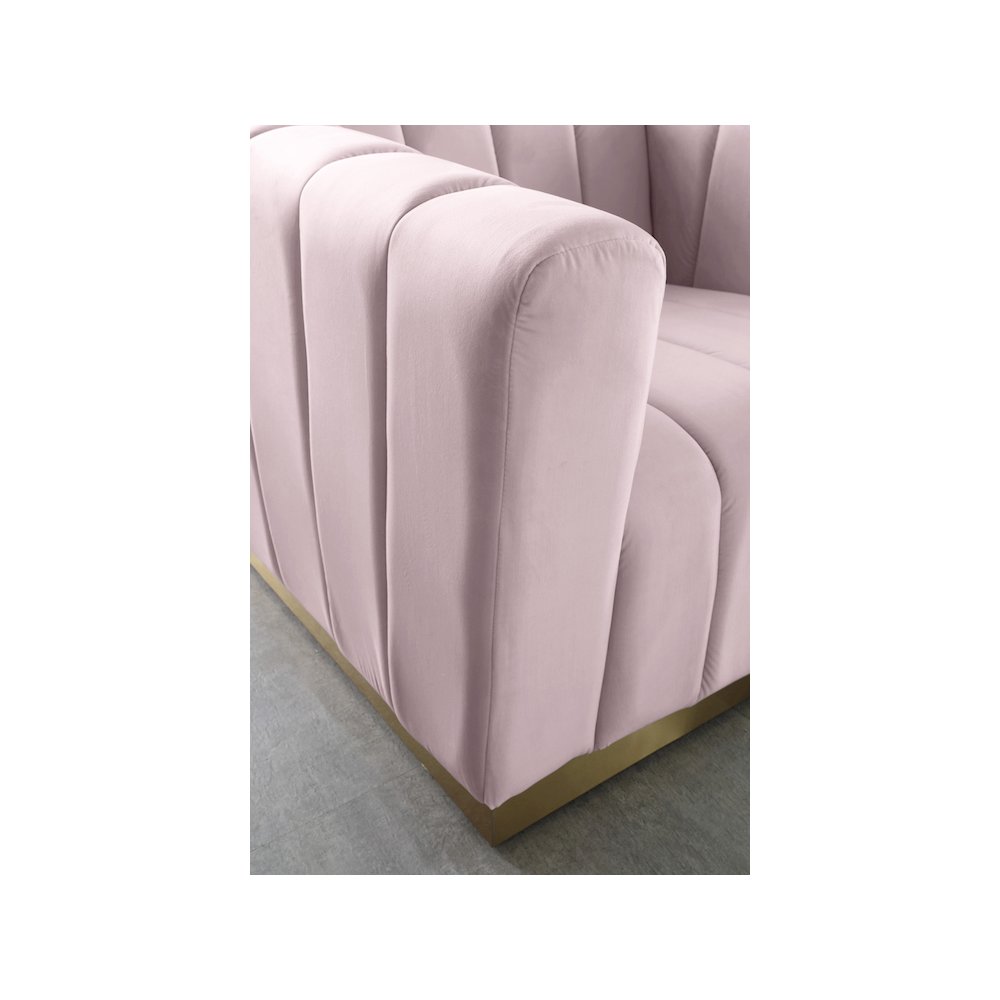 Marlon Pink Velvet Loveseat